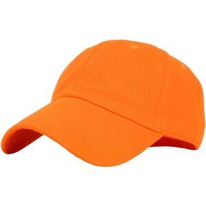 Unisex Orange Washed 100% Cotton Adjustable Classic Baseball Plain Dad Hat